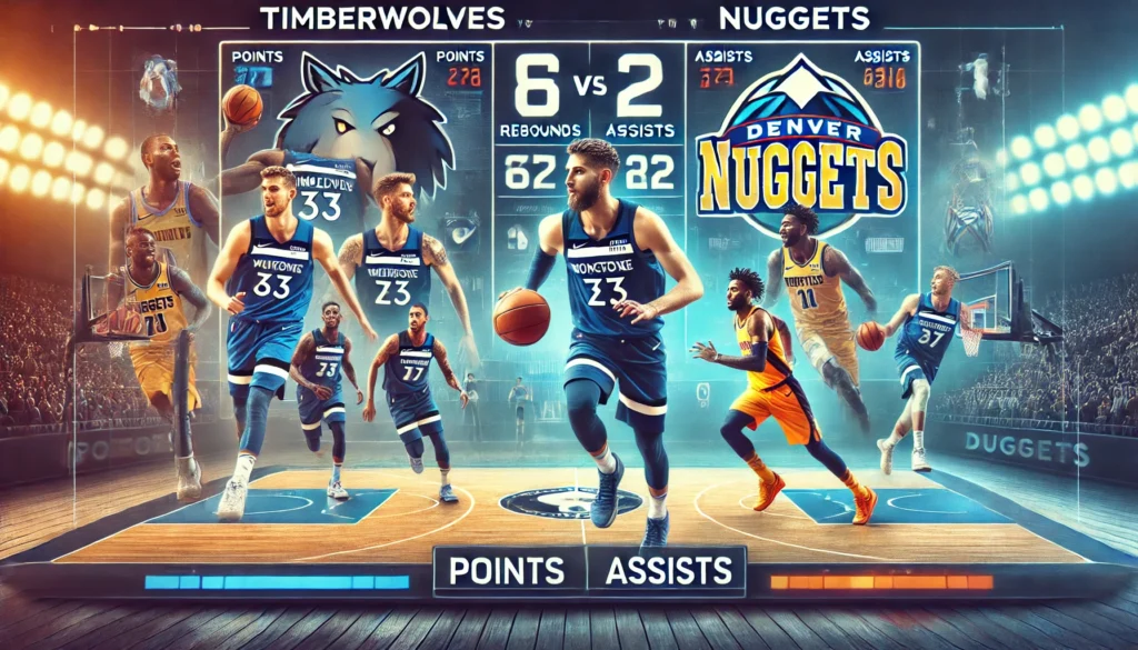 timberwolves vs denver nuggets match player stats